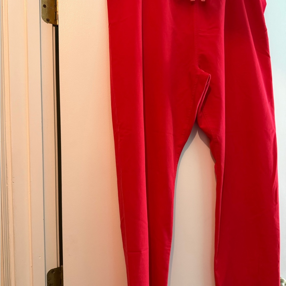 FIGS Livingston Scrub Pants in Pop Red